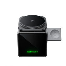 Acefast E34 22.5W 3-in-1 inductive charger with built-in cable for smartphone and smartwatch - gray