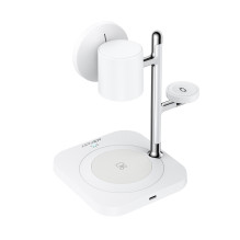 Acefast E39 Qi2.2 25W 4-in-1 Wireless Desk Charger for Phone, Watch, and Headphones with Night Light - White