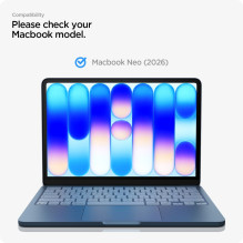 Folia prywatyzująca Spigen SafeView ir MacBook Neo 13" 2026 m.