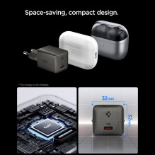 Ładowarka sieciowa Spigen Essential EE301EU 1-Port 30W - ciemnoszara
