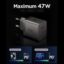 Ładowarka sieciowa Spigen Essential EE472EU-GAN 2-Porty 47 W - ciemnoszara