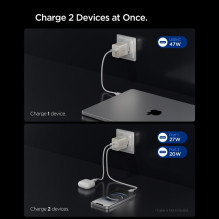 Ładowarka sieciowa Spigen Essential EE472EU-GAN 2-Porty 47 W - tytanowa
