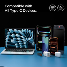 Kabel Spigen Essential EB6015CC USB-C 60W 150 cm - ciemnoszary