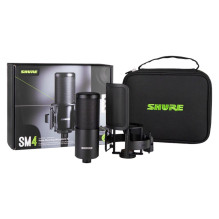 „Shure SM4-K-KIT“ – kondensatorinis mikrofonas, išoriškai poliarizuotas, rankena, popfiltras, dėklas