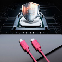 Kabel Spigen Essential EB6015CC USB-C 60W 100 cm - rožinis