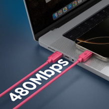 Kabel Spigen Essential EB6015CC USB-C 60W 100 cm - rožinis