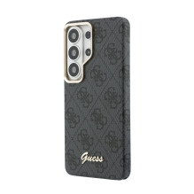 Guess Samsung Galaxy S26 Ultra PU 4G Script Metal Logo With MagSafe Case Black