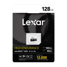 Atminties Kortelė - Lexar High-Endurance microSDHC / microSDXC 128GB 100MB / s Skaitymas 45MB / s Rašymas