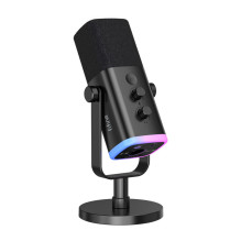 Mikrofonas - Fifine AM8 Dinaminis USB / XLR Stalo Mikrofonas, 80 dB SNR, Juodas