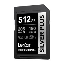 Atminties Kortelė - Lexar Professional SILVER PLUS SDXC 512GB 205 MB / s Skaitymas, 150 MB / s Rašymas Atminties Kortelė - Lexar Professional SILVER PLUS SDXC 512GB 205 MB / s Skaitymas, 150 MB / s Rašymas