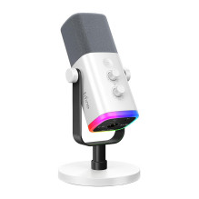 Mikrofonas - Fifine AM8W Dinaminis USB / XLR Stalo Su Kardioidiniu Modeliu, Baltas