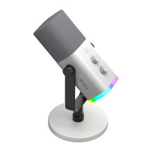 Mikrofonas - Fifine AM8W Dinaminis USB / XLR Stalo Su Kardioidiniu Modeliu, Baltas