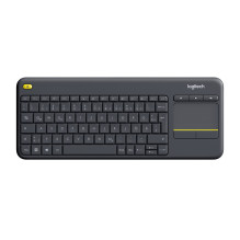 Klaviatūra - Logitech Wireless Touch Keyboard K400 Plus, Juoda