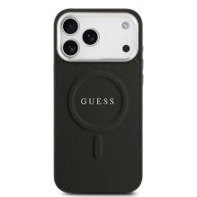 „Guess“ „iPhone 17 Pro Max“ PU „Saffiano MagSafe“ dėklas, juodas „Guess“ „iPhone 17 Pro Max“ PU „Saffiano MagSafe“ dėklas, juodas