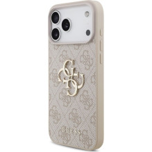 „Guess“ silikoninis dėklas „Apple iPhone 17 Pro Max“ su dideliu „MagSafe“ logotipu, rožinis