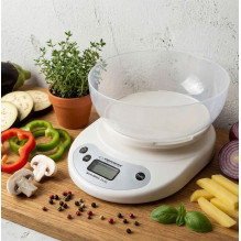 Esperanza EKS007 Kitchen scale with a bowl. White Electronic kitchen scale