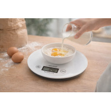 Esperanza EKS003W elektroninės virtuvinės svarstyklės, baltos, apvalios