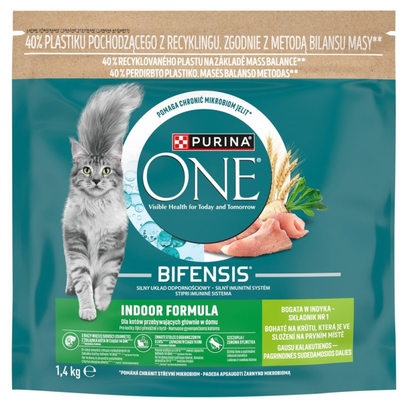 PURINA One Bifensis Indoor sausas kačių ėdalas su kalakutiena, 750 g