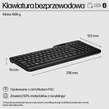 Klaviatūra - HP 475 Belaidė Tyli Klaviatūra, Juoda Klaviatūra - HP 475 Belaidė Tyli Klaviatūra, Juoda