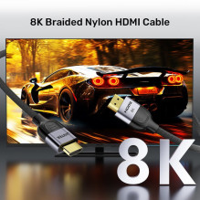 UNITEK 8K Braided Nylon 1M HDMI cable HDMI Type A (Standard) Grey UNITEK 8K Braided Nylon 1M HDMI cable HDMI Type A (Standard) Grey
