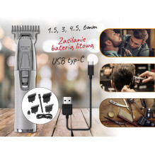 Adler AD 2836S barzdos kirpimo mašinėlė su baterija, 4,6 mm, sidabrinė
