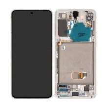 LCD screen Samsung G991 S21 5G with touch screen and frame Phantom White original (used Grade B)