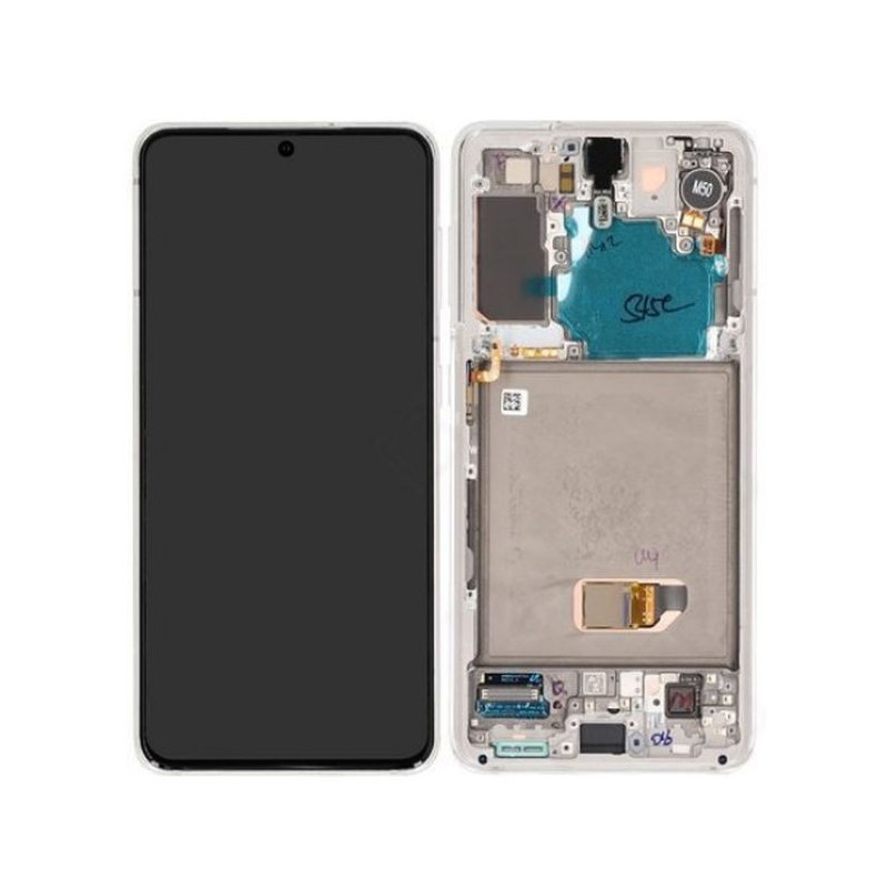 LCD screen Samsung G991 S21 5G with touch screen and frame Phantom White original (used Grade B)