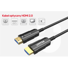 UNITEK HDMI KABELIS 2.0 4K 60HZ AOC-20M UNITEK HDMI KABELIS 2.0 4K 60HZ AOC-20M