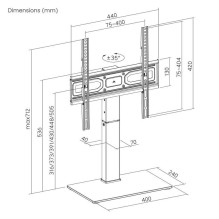TV PRIEDAI STALINIAM STOVUI / 32" - 65" TVS-D65S-01 GEMBIRD
