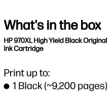 HP 970XL High Yield Black Original ink cartridge HP 970XL High Yield Black Original ink cartridge