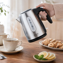 Adler AD 1273 electric kettle 1 L 1200 W Black, Hazelnut, Stainless steel
