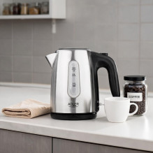 Adler AD 1273 electric kettle 1 L 1200 W Black, Hazelnut, Stainless steel