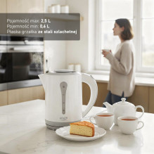 Adler AD 1244 electric kettle 2.5 L 2200 W white and blue Adler AD 1244 electric kettle 2.5 L 2200 W white and blue