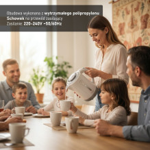 Adler AD 1244 electric kettle 2.5 L 2200 W white and blue Adler AD 1244 electric kettle 2.5 L 2200 W white and blue