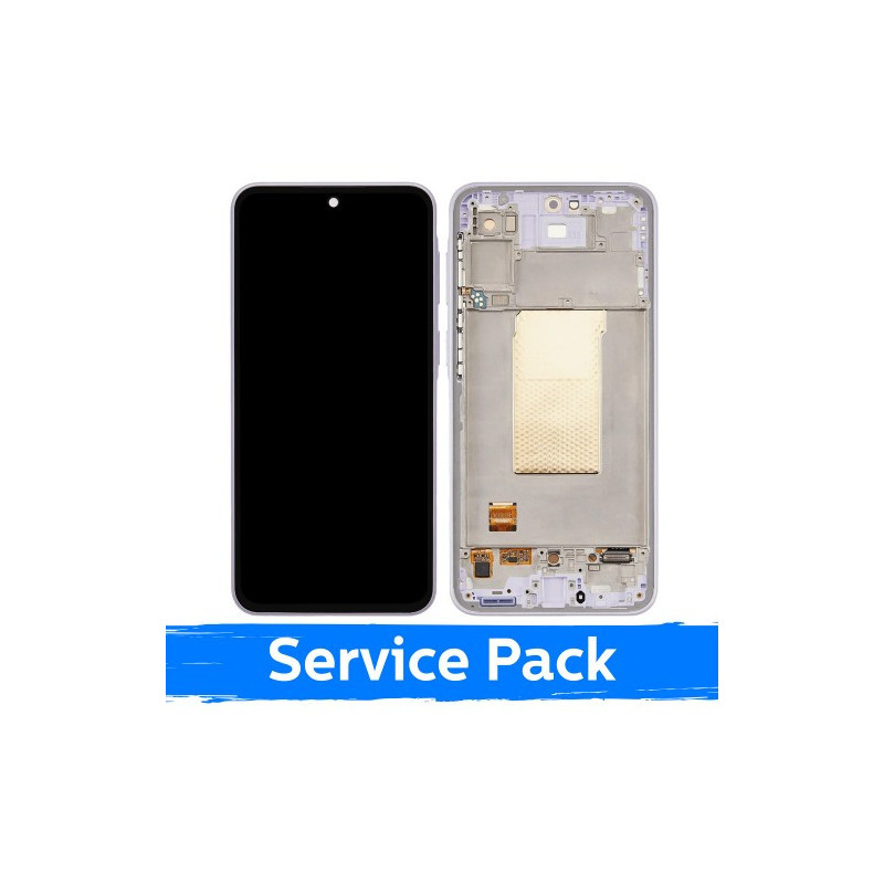 Ekranas skirtas Samsung A376 A37 5G su rėmeliu / White / (Service Pack)
