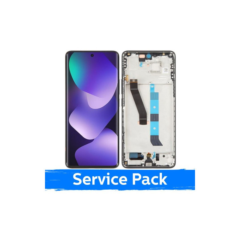 Ekranas skirtas Xiaomi Redmi Note 15 5G su rėmeliu / Black / (Service Pack)