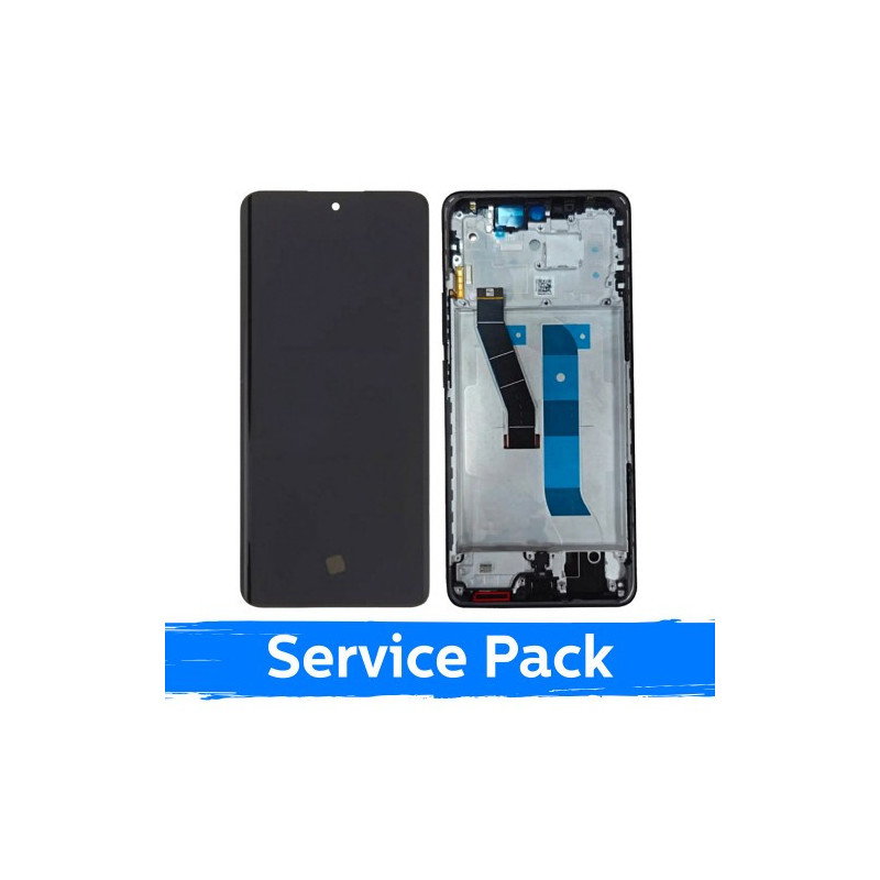Ekranas skirtas Xiaomi Redmi Note 15 4G su rėmeliu / Black / (Service Pack)