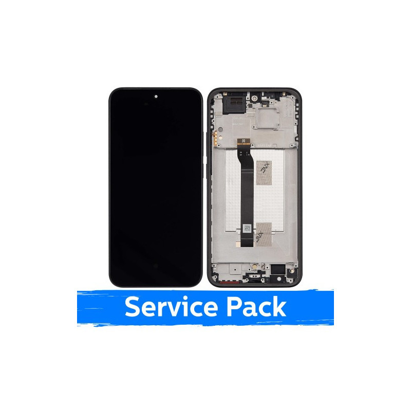 Ekranas skirtas Xiaomi Redmi Note 15 Pro 5G su rėmeliu / Black / (Service Pack)