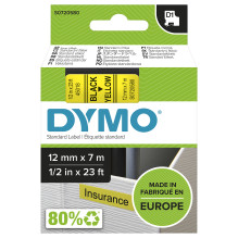 DYMO D1 Standard – juoda ant geltonos – 12 mm etikečių spausdinimo juosta DYMO D1 Standard – juoda ant geltonos – 12 mm etikečių spausdinimo juosta