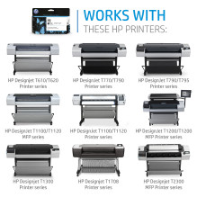 HP 72 130-ml Gray DesignJet Ink Cartridge print head