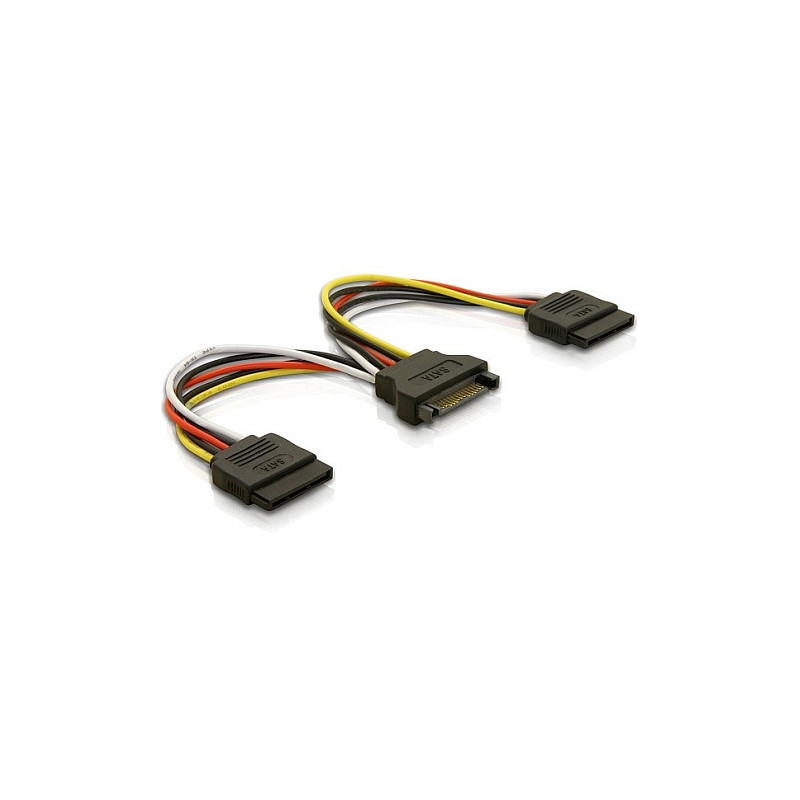 DeLOCK Cable Power SATA 15pin 2x SATA HDD - straight