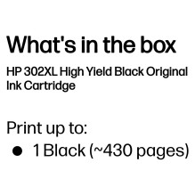HP 302XL High Yield Black Original ink cartridge HP 302XL High Yield Black Original ink cartridge