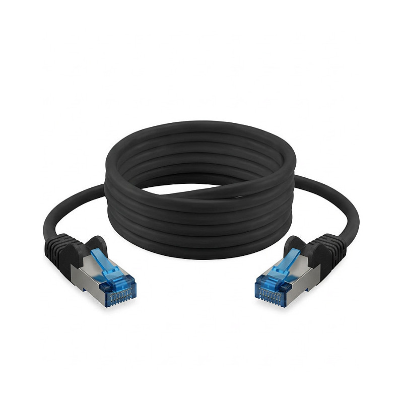 Patch kabelis CAT6a RJ45 S / FTP PiMF 1m juodas