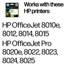HP 912XL didelės talpos originali žydro spalvos rašalo kasetė HP 912XL didelės talpos originali žydro spalvos rašalo kasetė
