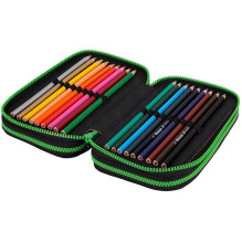 Pencil case CoolPack Block, 20 cm x 7.5 cm, black / green