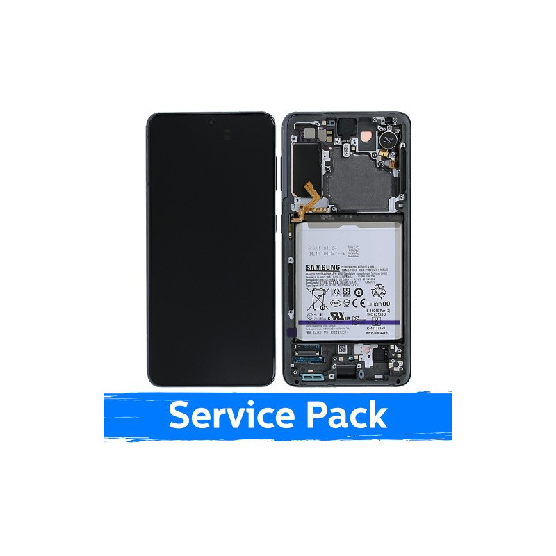 Ekranas skirtas Samsung G991 S21 su rėmeliu / Phantom Grey / (Service Pack) +INCLUDING BATTERY