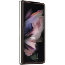 „Guess“ kietas odinis 4G trikampio formos dėklas „Samsung Galaxy Z Fold 5“, rudas