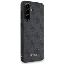 Guess 4G metalinis auksinis logotipo dėklas, skirtas Samsung Galaxy A56 - juodas