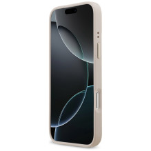 „Guess 4G“ „MagSafe“ dėklas su metaliniu logotipu ir dideliais dirželiais, skirtas „iPhone 17 Pro Max“ – rožinis