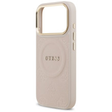 „Guess Peony Hot Stamp MagSafe“ dėklas, skirtas „iPhone 17 Pro“ – rožinis